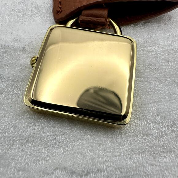 Joy & Iman Brown Dial Gold-Tone Square Pendant Quartz Watch main image 5